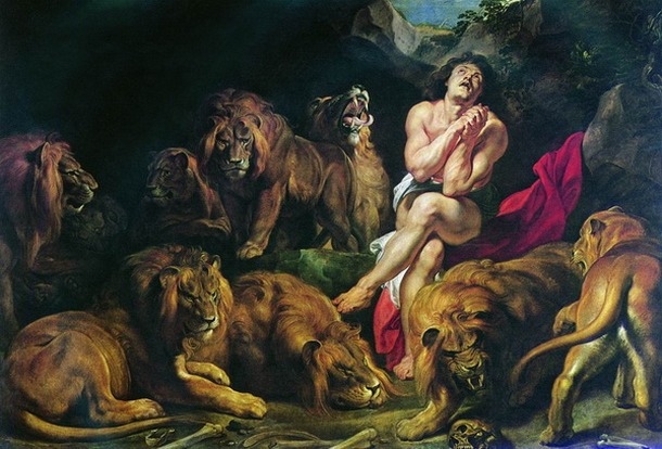 Даниил во рву со львами